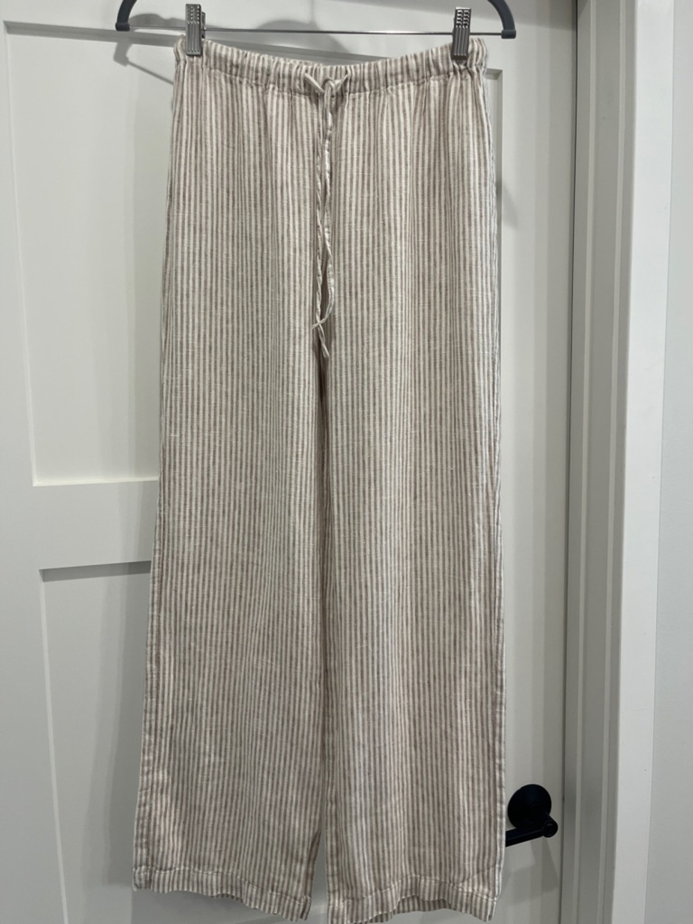 Reformation Olina Linen Pant Sandy Stripe XS Excellent Condition